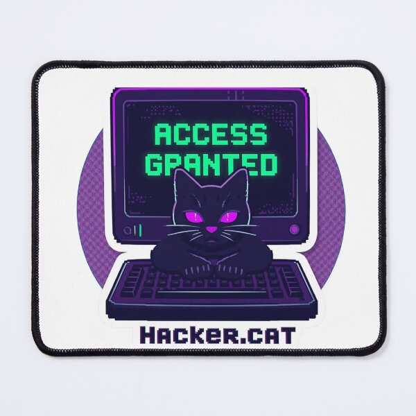 Item preview, Funny Cat Programmer Sticker — Hacker Cat Cyberpunk Kawaii Tech Gift Cat Lover Developer Cute Purple Cat Laptop Decal designed and sold by AMBAYK.