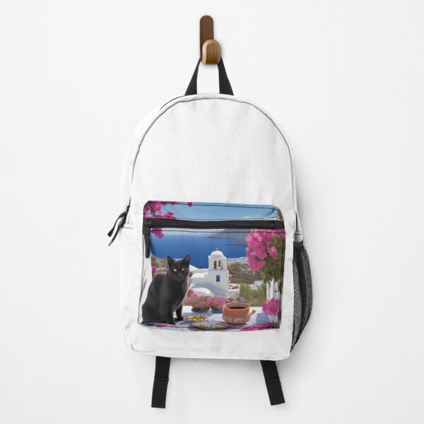 Item preview, Black Cat in the Cyclades – Greek Island Dream designed and sold by UmSkelig834.