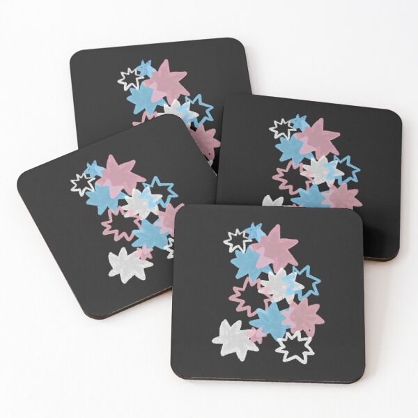 Item preview, Transexual Starry Pride Flag Art | Pink, Blue and White Star Burst Design designed and sold by ghostieking.