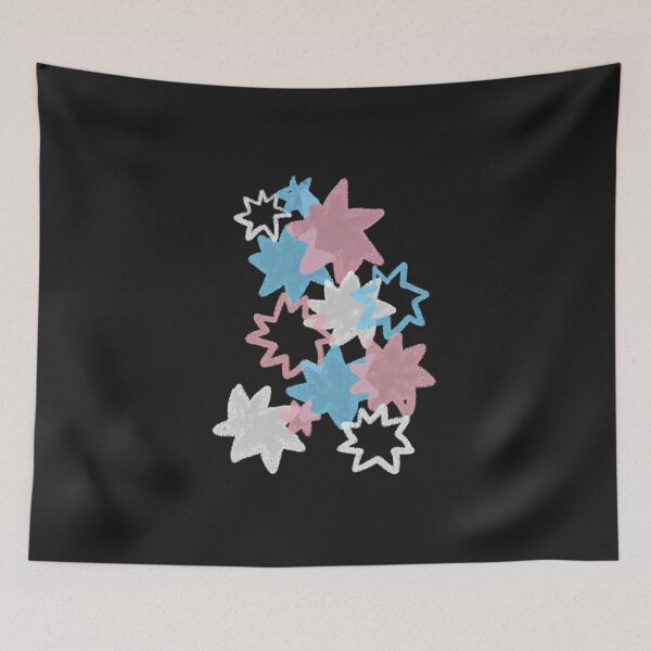 Item preview, Transexual Starry Pride Flag Art | Pink, Blue and White Star Burst Design designed and sold by ghostieking.
