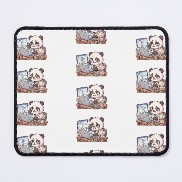 Item preview, Cute Panda Crying in the Office - Corporate Burnout Meme designed and sold by AidaAviles.