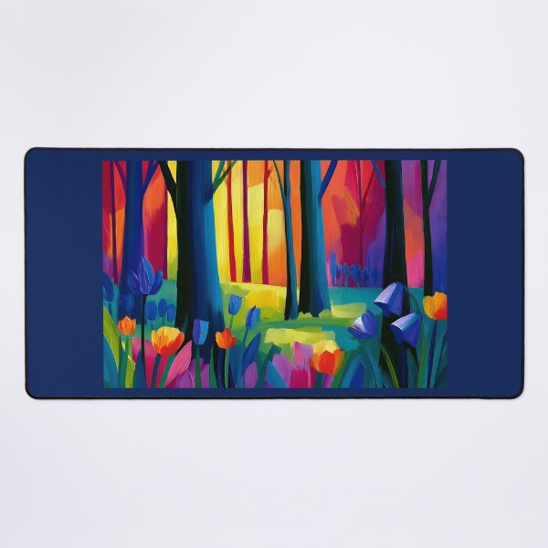 Item preview, Whispers of the Painted Woods - Sunset Forest Light Dancing Through Blossoms and Shadowed Trees designed and sold by OlfactoART Studio.
