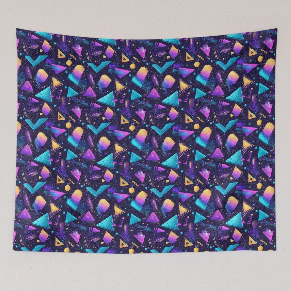 Item preview, 80s 90s Retro Geometric Abstract Neon Pattern designed and sold by NicolasGlowArt.