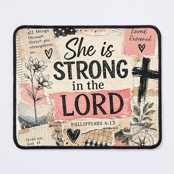Item preview, She is Strong in the Lord designed and sold by BRS2022.
