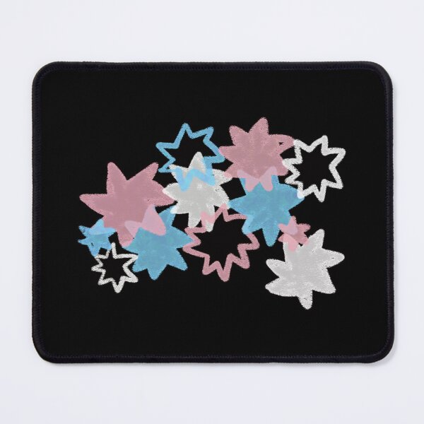 Item preview, Transexual Starry Pride Flag Art | Pink, Blue and White Star Burst Design in Black Background designed and sold by ghostieking.
