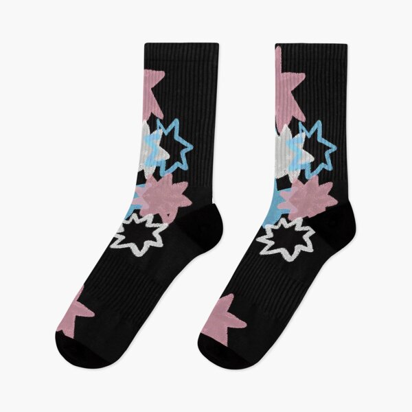 Item preview, Transexual Starry Pride Flag Art | Pink, Blue and White Star Burst Design in Black Background designed and sold by ghostieking.
