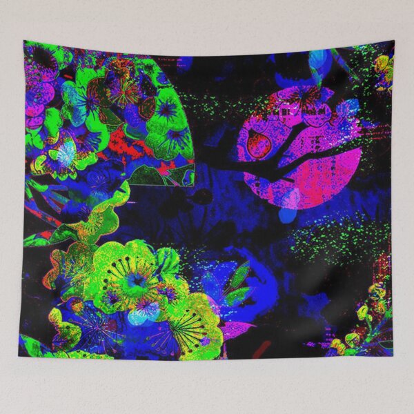 Item preview, Midnight Botanical Vase – Vibrant Edition | Abstract Floral Collage Art designed and sold by BatNature.