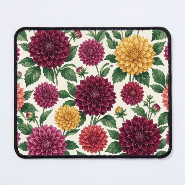 Item preview, Dahlia Garden Rich Color Watercolor Seamless Pattern designed and sold by Inkworksbyshery.