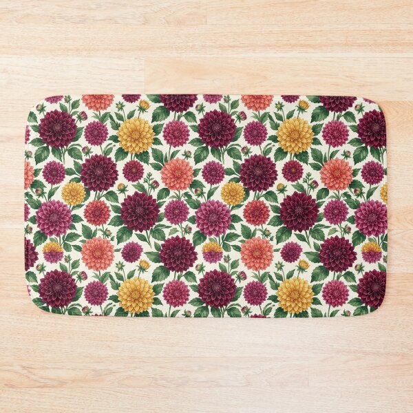 Item preview, Dahlia Garden Rich Color Watercolor Seamless Pattern designed and sold by Inkworksbyshery.