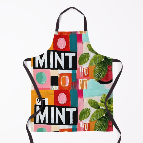 Item preview, Fresh Notes of Green - Mint Leaves Dancing Through Bold Geometry and Contemporary Color Harmony designed and sold by OlfactoART Studio.