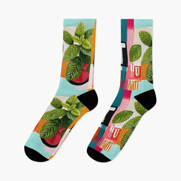 Item preview, Fresh Notes of Green - Mint Leaves Dancing Through Bold Geometry and Contemporary Color Harmony designed and sold by OlfactoART Studio.