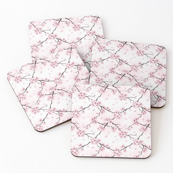 Item preview, Cherry Blossom Rain Watercolor Sakura Seamless Pattern designed and sold by Inkworksbyshery.
