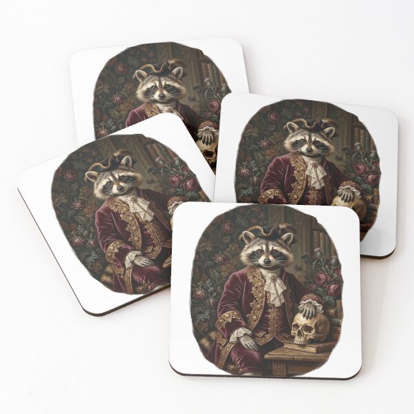 Item preview,  Dramatically Unbothered Raccoon Victorian Portrait Dark Academia designed and sold by Retro Mood Co.