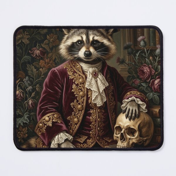 Item preview, Dramatically Unbothered Raccoon Victorian Portrait Dark Academia designed and sold by Retro Mood Co.