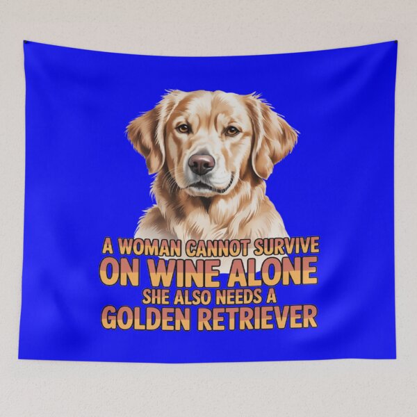 Item preview, Dog Pet Owner Art Design A Woman Cannot Survive On Wine Alone She Also Needs A Golden Retriever designed and sold by fantasticdesign.