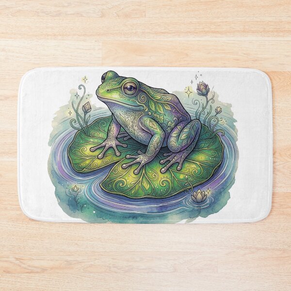 Item preview, Mystic Frog on Lily Pad Fantasy Nature Sticker designed and sold by HoneyBreezeCo.