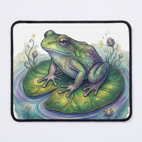 Item preview, Mystic Frog on Lily Pad Fantasy Nature Sticker designed and sold by HoneyBreezeCo.