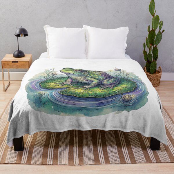 Item preview, Mystic Frog on Lily Pad Fantasy Nature Sticker designed and sold by HoneyBreezeCo.