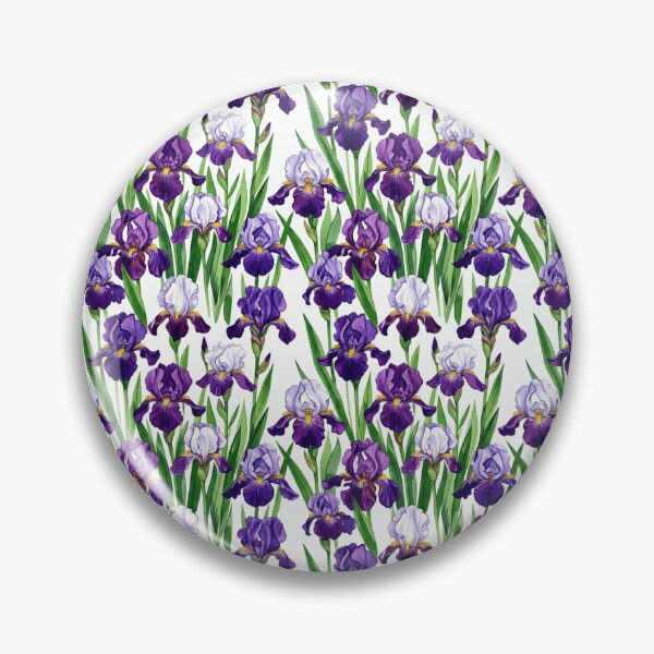 Item preview, Purple Iris Watercolor Field Seamless Floral Pattern designed and sold by Inkworksbyshery.