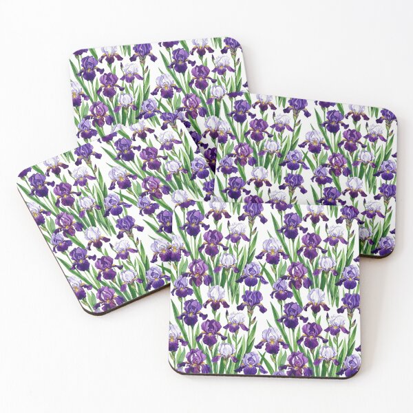 Item preview, Purple Iris Watercolor Field Seamless Floral Pattern designed and sold by Inkworksbyshery.