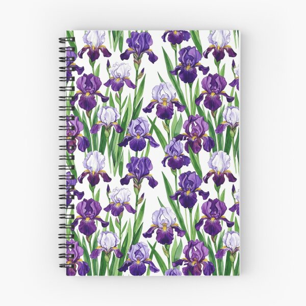 Item preview, Purple Iris Watercolor Field Seamless Floral Pattern designed and sold by Inkworksbyshery.