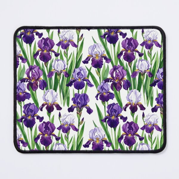 Item preview, Purple Iris Watercolor Field Seamless Floral Pattern designed and sold by Inkworksbyshery.