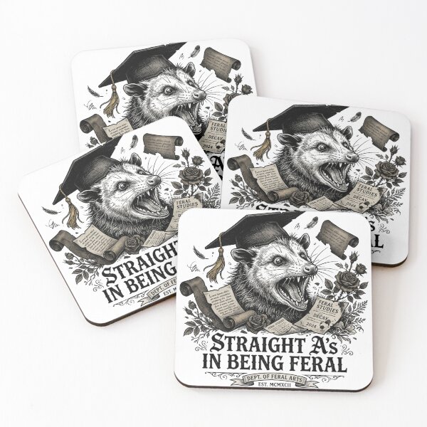 Item preview,  Straight A Student Feral Possum Graduation Cap Dark Academia designed and sold by Retro Mood Co.