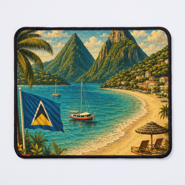 Item preview, St. Lucia Caribbean Tropical Beach Travel Art Island Paradise designed and sold by ElartedeNoel.
