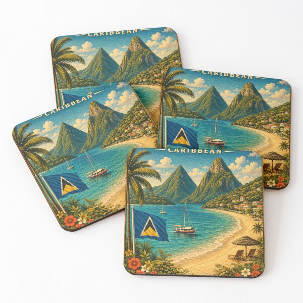 Item preview, St. Lucia Caribbean Tropical Beach Travel Art Island Paradise designed and sold by ElartedeNoel.