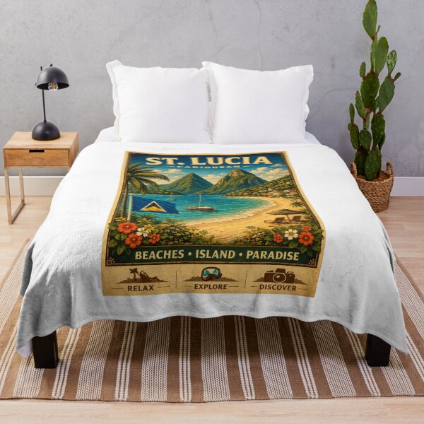 Item preview, St. Lucia Caribbean Tropical Beach Travel Art Island Paradise designed and sold by ElartedeNoel.