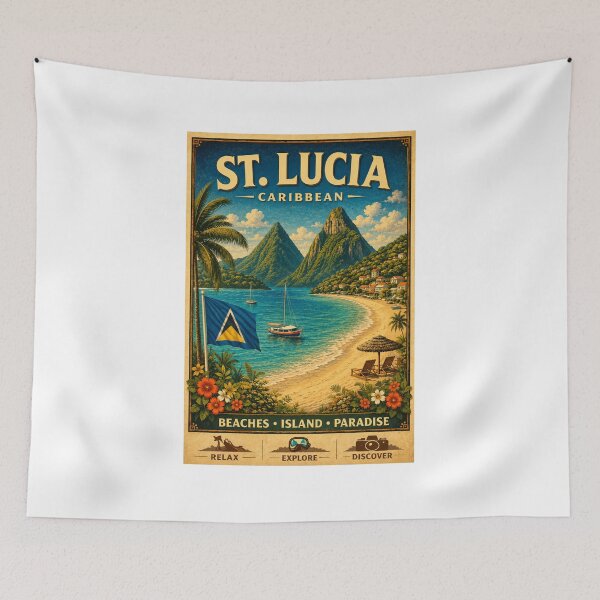 Item preview, St. Lucia Caribbean Tropical Beach Travel Art Island Paradise designed and sold by ElartedeNoel.
