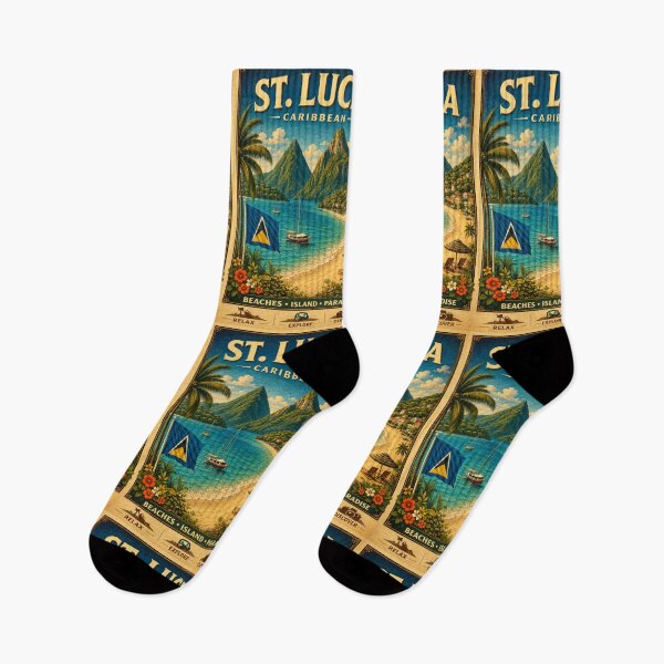 Item preview, St. Lucia Caribbean Tropical Beach Travel Art Island Paradise designed and sold by ElartedeNoel.