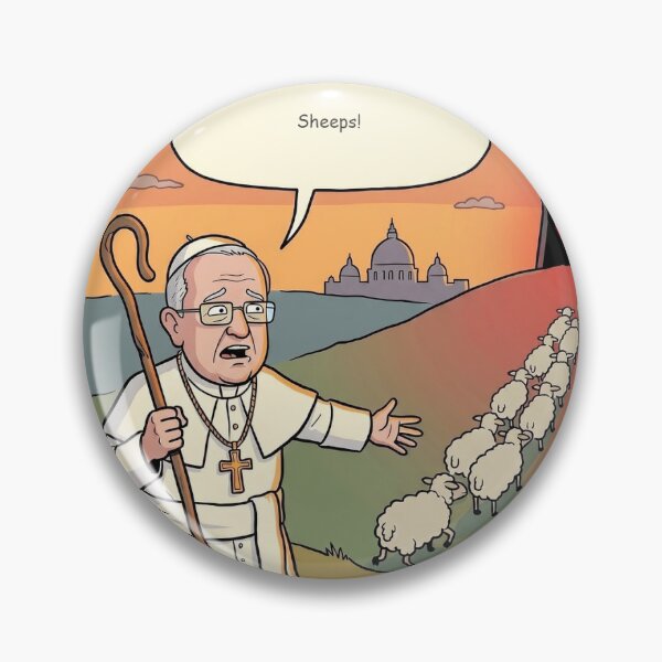 Item preview, Pope lookin' at sheep. designed and sold by Public Domain Poacher.