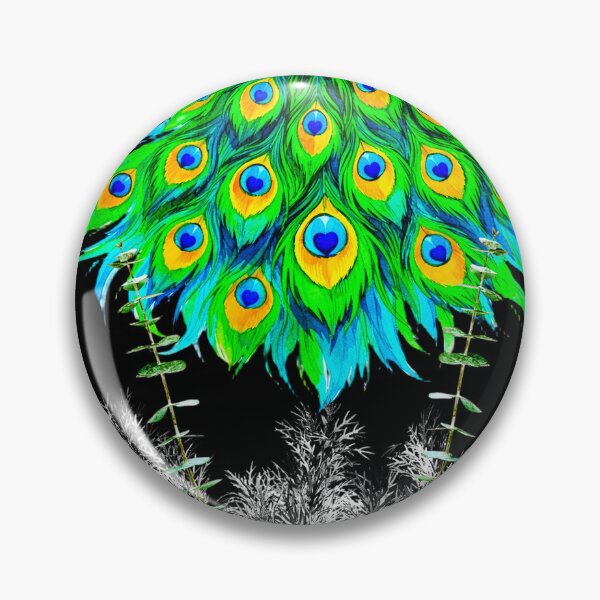 Item preview, Copy of HEART OF THE PEACOCK GARDEN – CELESTIAL BOTANICA SERIES - black background designed and sold by WheelieGdArt.