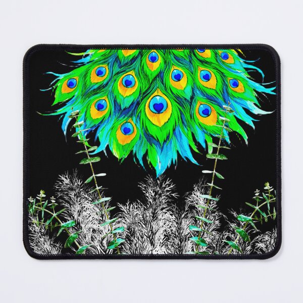 Item preview, Copy of HEART OF THE PEACOCK GARDEN – CELESTIAL BOTANICA SERIES - black background designed and sold by WheelieGdArt.