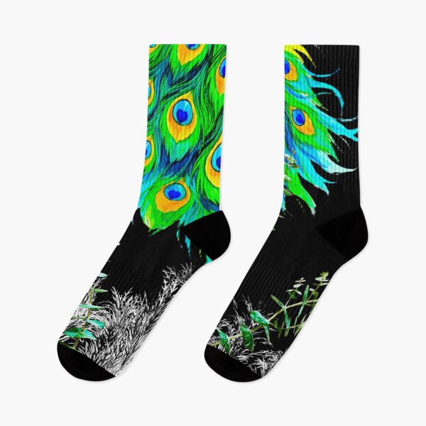 Item preview, Copy of HEART OF THE PEACOCK GARDEN – CELESTIAL BOTANICA SERIES - black background designed and sold by WheelieGdArt.