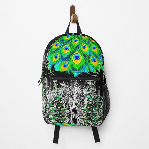 Item preview, Copy of HEART OF THE PEACOCK GARDEN – CELESTIAL BOTANICA SERIES - black background designed and sold by WheelieGdArt.