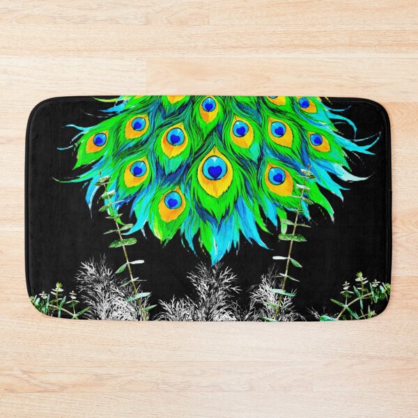 Item preview, Copy of HEART OF THE PEACOCK GARDEN – CELESTIAL BOTANICA SERIES - black background designed and sold by WheelieGdArt.