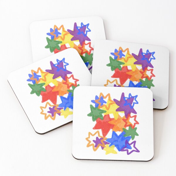 Item preview, Rainbow Starry Pride Flag Art | Rainbow Star Burst Design in White Background designed and sold by ghostieking.