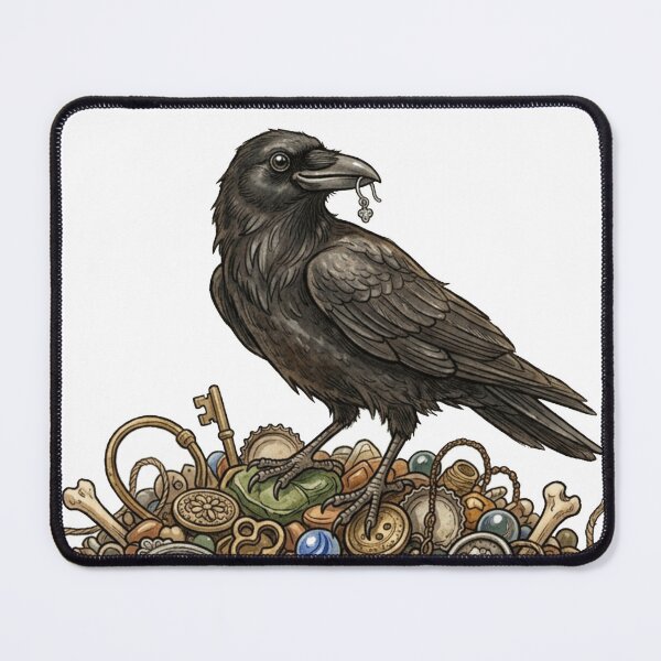 Item preview, Chaotic Collector Crow Vintage Keys Goblincore Hoarder designed and sold by Retro Mood Co.