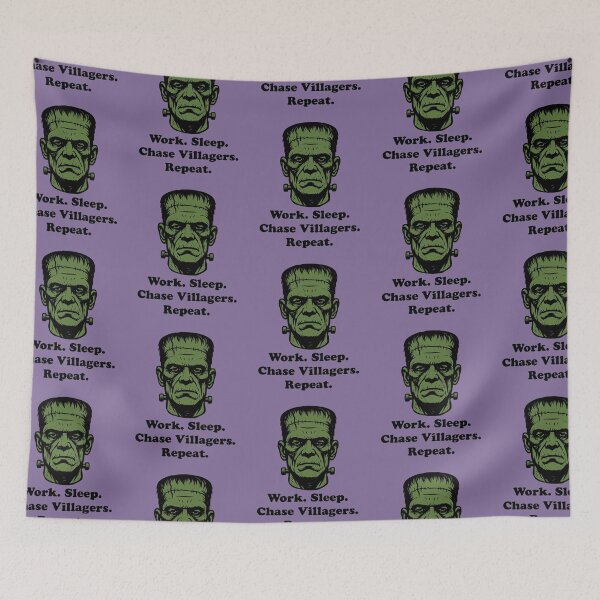 Item preview, Frankenstein Monster Work Sleep Chase Villagers designed and sold by d247.