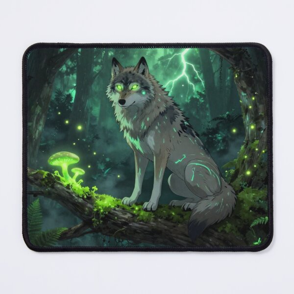Item preview, Mystic Wolf Forest Neon Eyes Nature Design designed and sold by DervoTeck2767.