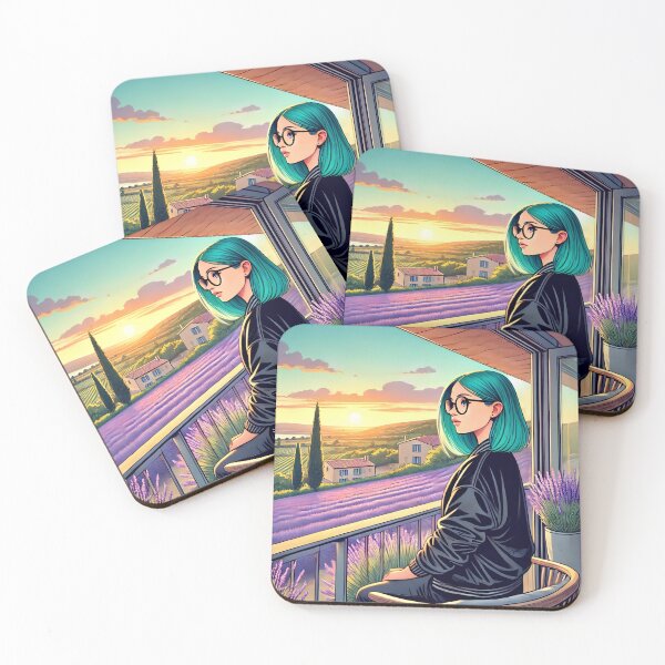 Item preview, Provence Sunset Reverie – Turquoise Hair Girl designed and sold by UmSkelig834.