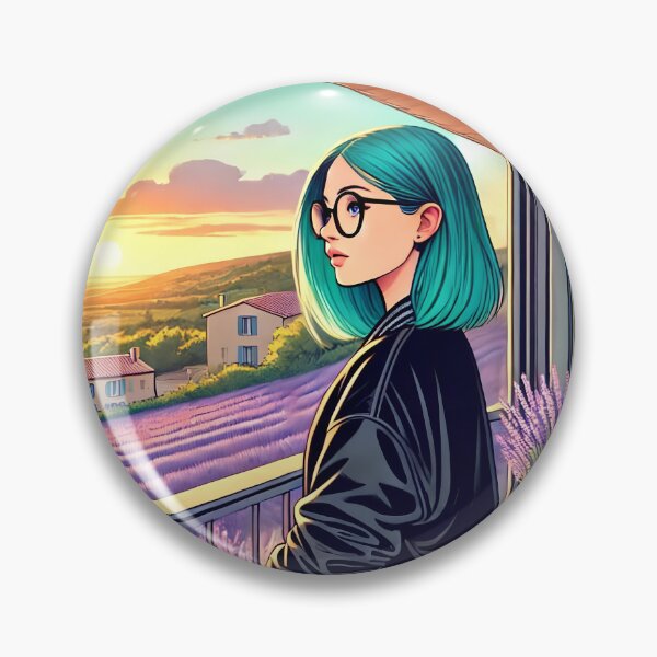 Item preview, Provence Sunset Reverie – Turquoise Hair Girl designed and sold by UmSkelig834.