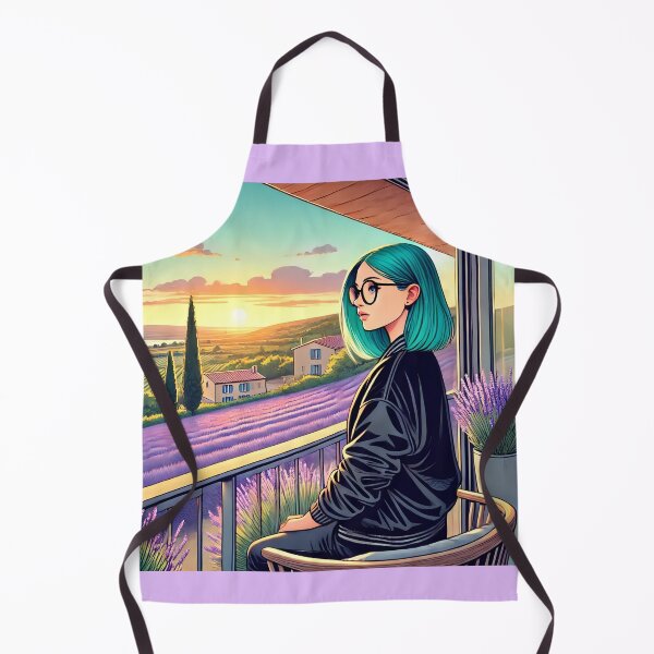 Item preview, Provence Sunset Reverie – Turquoise Hair Girl designed and sold by UmSkelig834.