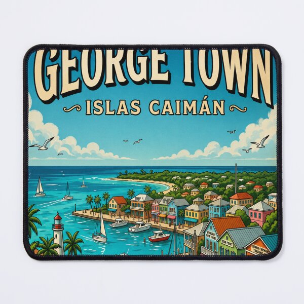 Item preview, George Town Cayman Islands - Vintage Tropical Travel Poster designed and sold by ElartedeNoel.