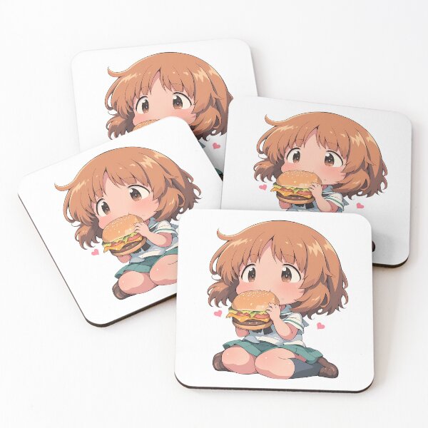 Item preview, Nishizumi Miho Girls Und Panzer Chibi Kawaii Burger Anime Girl Joyful Burger Moment designed and sold by earlobejerk.