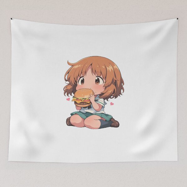 Item preview, Nishizumi Miho Girls Und Panzer Chibi Kawaii Burger Anime Girl Joyful Burger Moment designed and sold by earlobejerk.