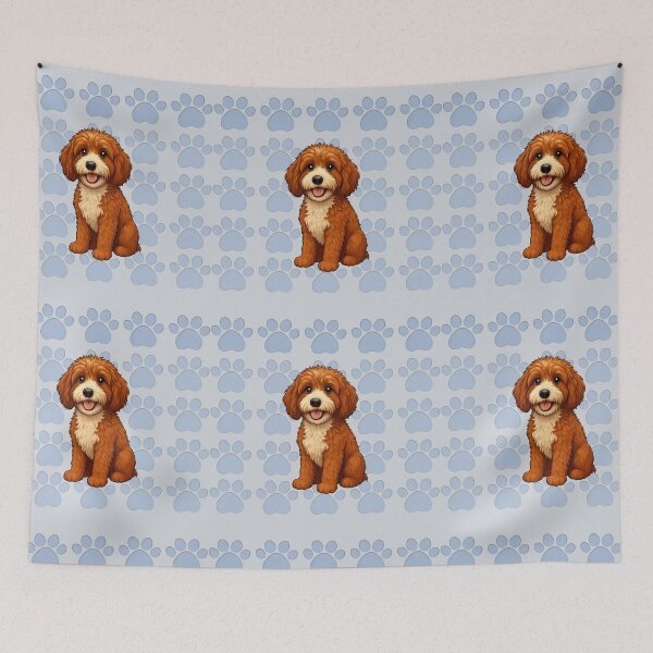 Item preview, Leo the doodle  paw print wallpaper designed and sold by Doodles Down South.