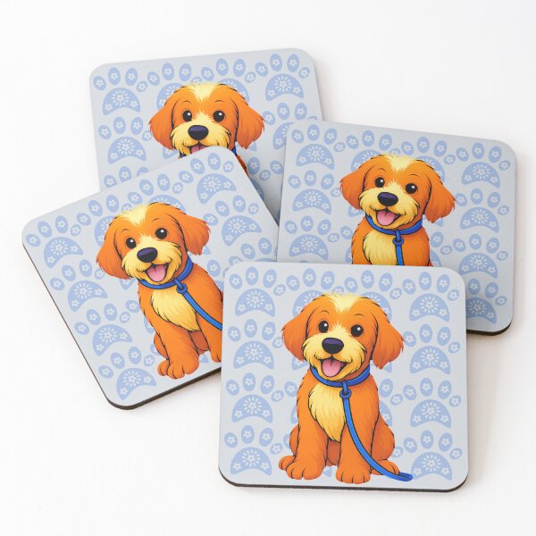 Item preview, Dobbs the doodle  paw print wallpaper designed and sold by Doodles Down South.